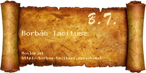 Borbás Tacitusz névjegykártya